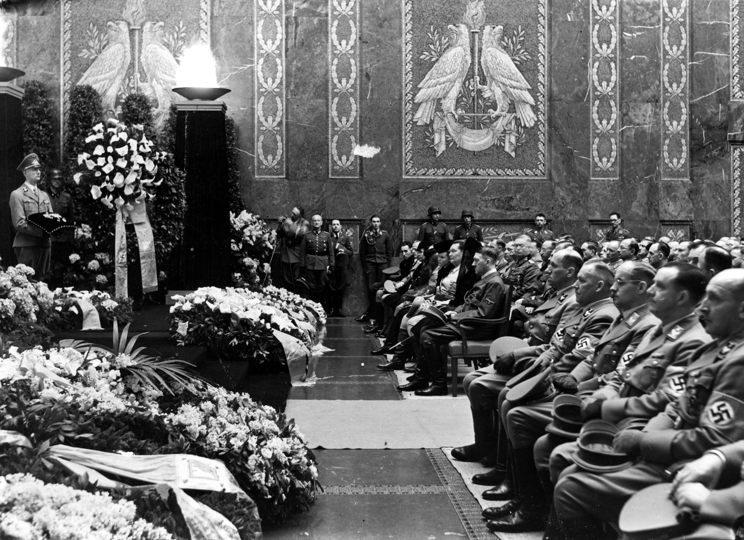Adolf Hitler at the funeral of Carl Roever